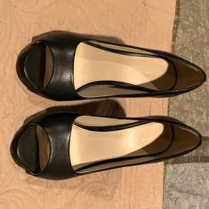 Black Cole Haan Peep Toe Heels